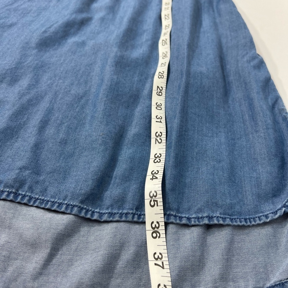 Time and Tru Chambray Blue V Neck Shift Dress W Pockets Womens size 4/6 Small - Picture 6 of 7